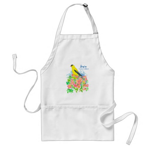 Bird Eastern Goldfinch Yellow Wild Roses  Adult Apron
