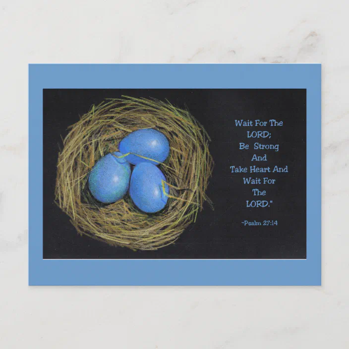 Bird Eggs In Nest: Bible Verse From Psalms Postcard | Zazzle.com