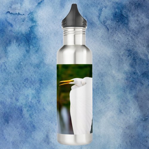 Bird Egret Flying Stainless Steel Water Bottle