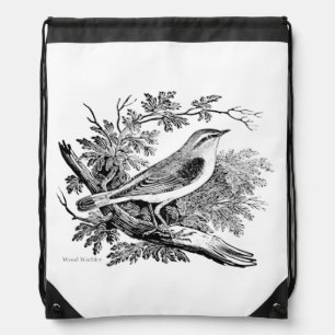 Bird Engravings  - a Wood Warbler Drawstring Bag