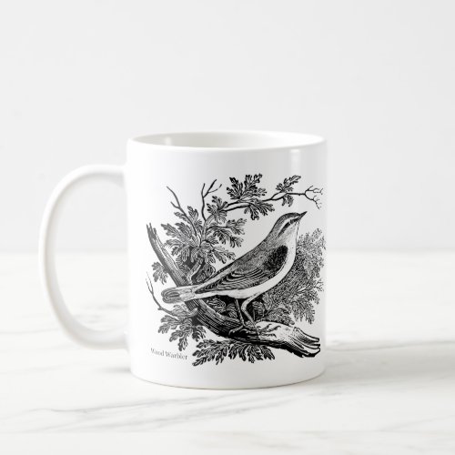 Bird Engravings  _ a Wood Warbler  Starling Coffee Mug