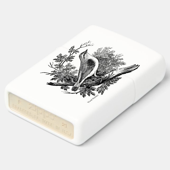Bird Engravings  - a Wood Warbler Zippo Lighter (Angled)