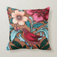 Bird Fabric Throw Pillow
