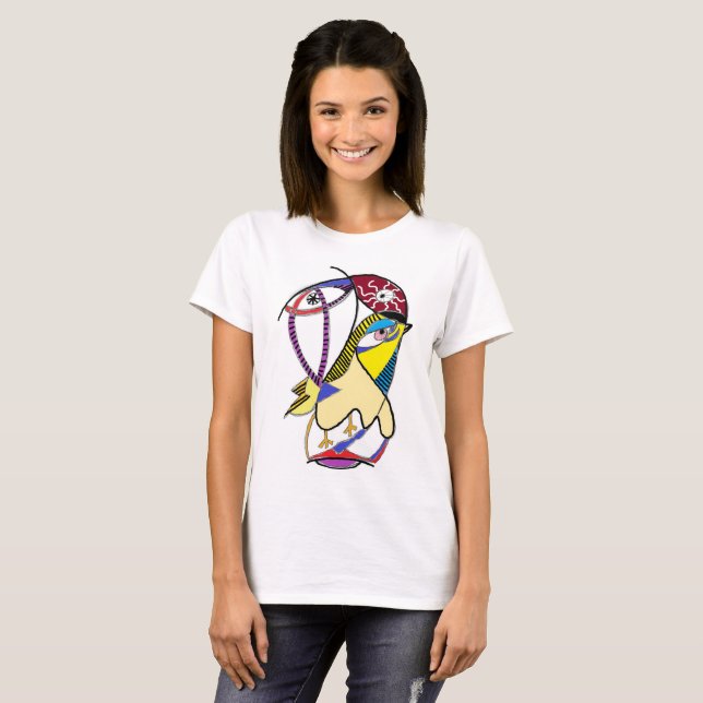 "Bird Face" Lady's T-shirt (Front Full)