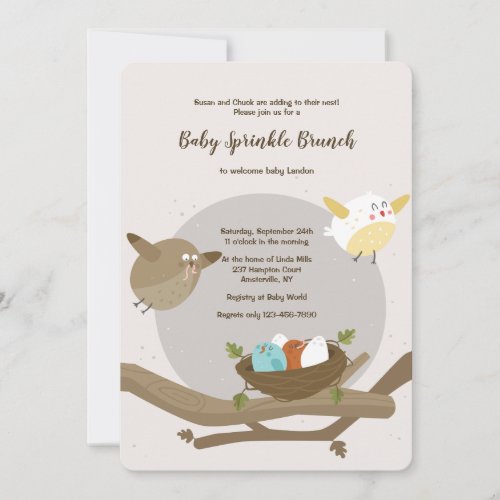 Bird Family Baby Shower Invitation