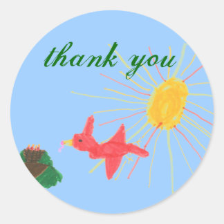 Bird family thank you sticker