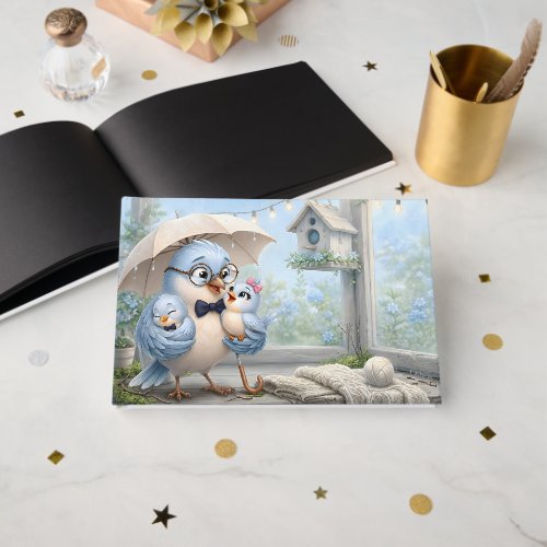 Bird Family Window Scene Guest Book