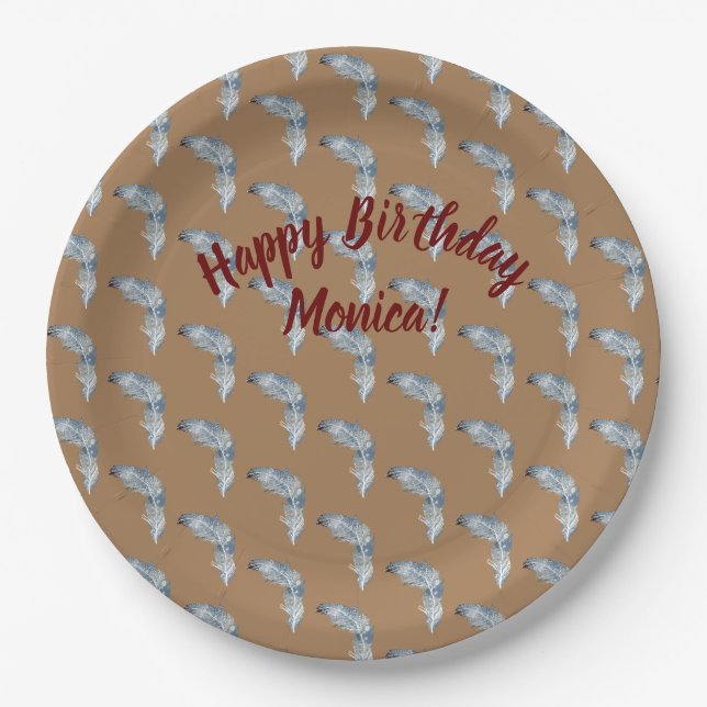 Bird feather paper plates (Front)
