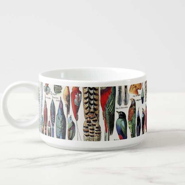 Bird Feather Wildlife Antique Feathers Art Nouveau Bowl (Right)
