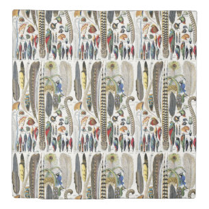 Bird Feather Wildlife Antique Feathers Art Nouveau Duvet Cover