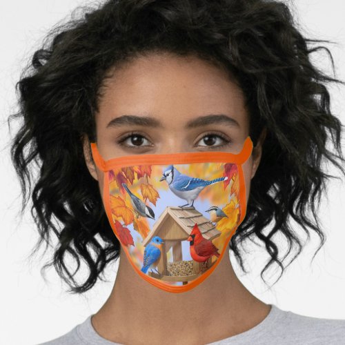 Bird Feeder Gathering Autumn Face Mask