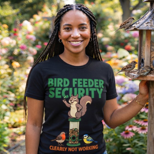 Bird Feeder Security Funny Squirrel T-Shirt (Funny Bird Feeder Security Squirrel T-Shirt)