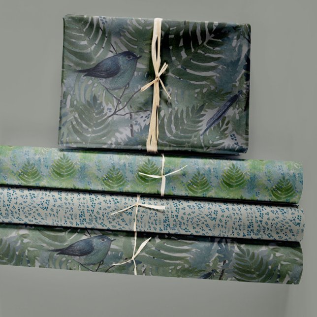Bird Ferns Dragonflies Nature-Inspired Decoupage Wrapping Paper Sheets (Bird Ferns Dragonflies Nature-Inspired Wrapping Paper Sheets from Studio Posies.)