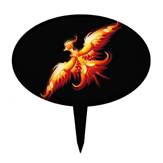 Bird fire Phoenix  3 Cake Topper (Front)