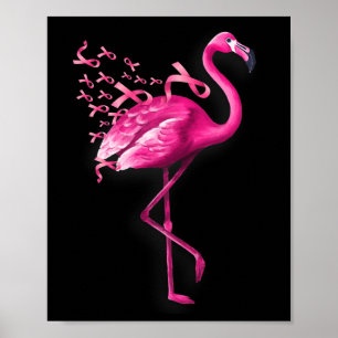 Bird Flamingo Breast Cancer Awareness Poster