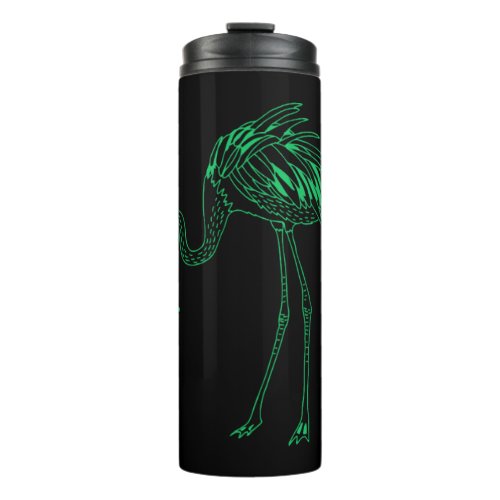 Bird flamingo shape wildlife sketch vector image thermal tumbler