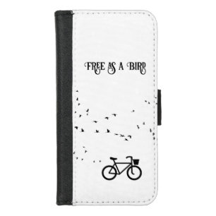 Bird Flight Bicycle Minimalist Freedom Vibe iPhone 8/7 Wallet Case