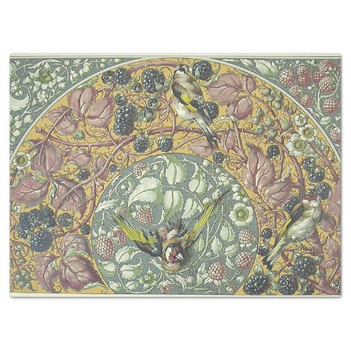 Bird  Floral Berry Deoupage Paper