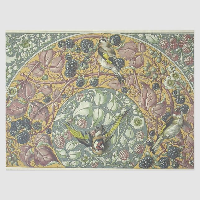 Bird & Floral Berry Deoupage Paper (Front)