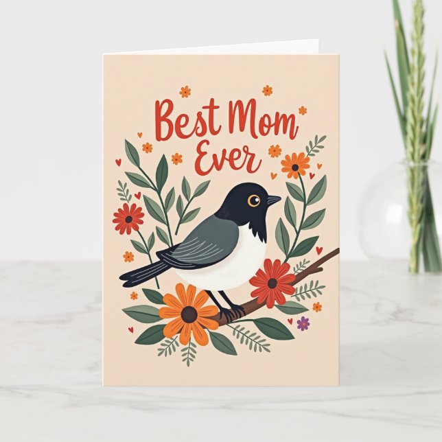 Bird Floral Mothers Day Love Card (Front)