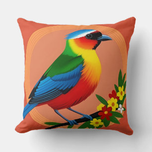 🐦 Bird Floral Spring Cottage Home Decor 🌸 Throw Pillow