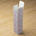 Bird Floral Watercolor Wine Box<br><div class="desc">Watercolor bird and wild flower pattern in vibrant pink,  purple and teal green on a white background.  Original art by Nic Squirrell.</div>