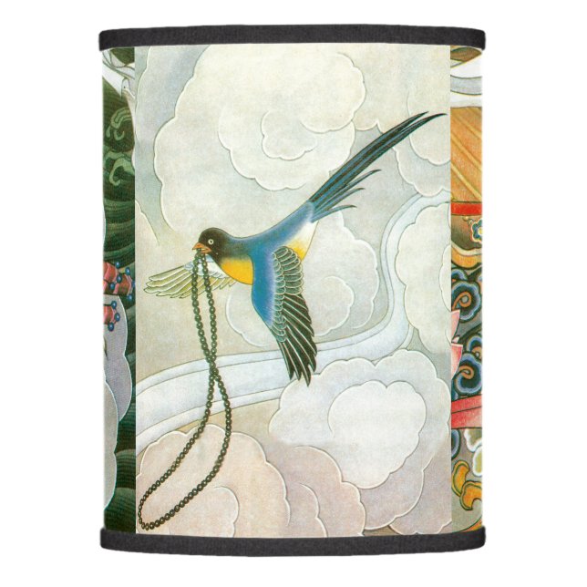 Bird Flower Clould Intricate Patterns Fine Art Lamp Shade (Front)