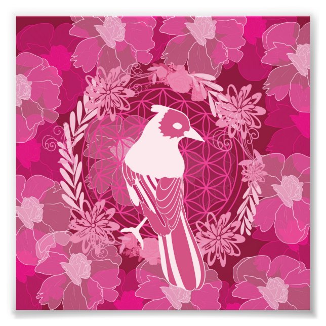 Bird flower of life photo print (Front)