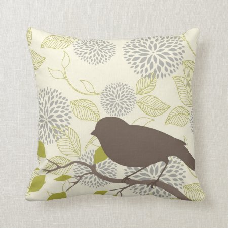 Bird & Flower Pillow