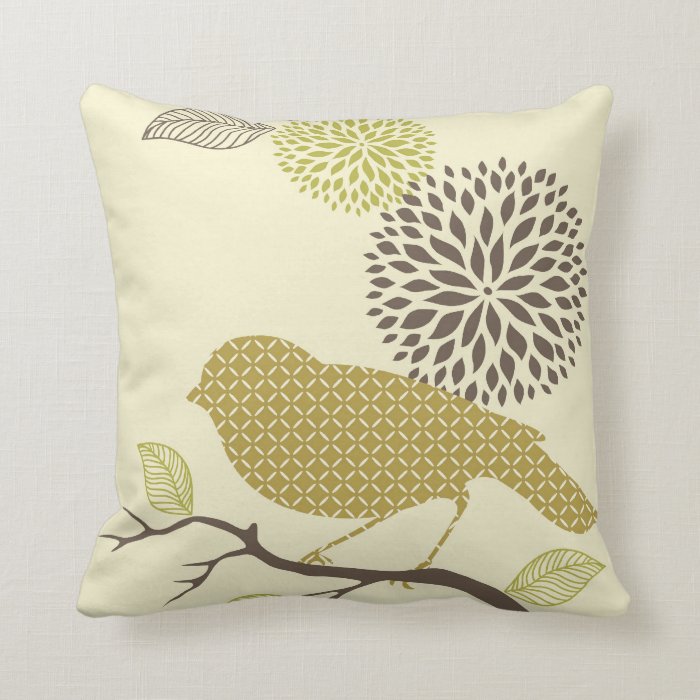 Bird & Flower Pillow