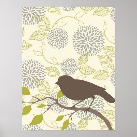 Bird & Flower Poster