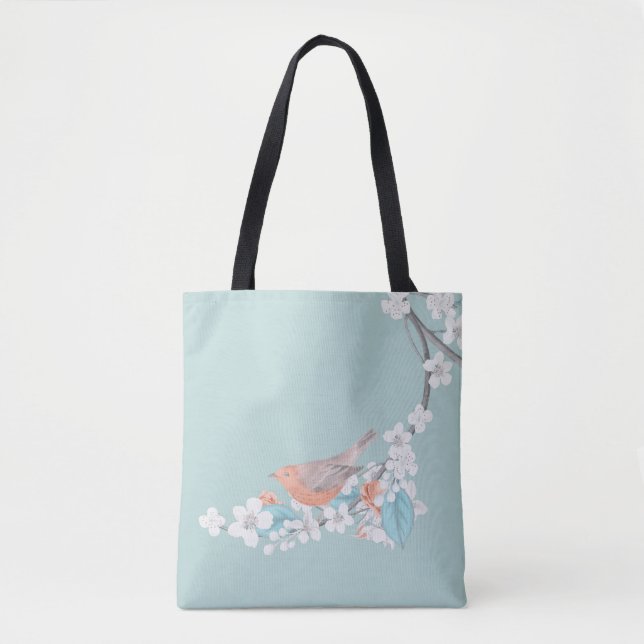 Bird & Flowers Tote Bag (Front)