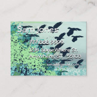 Bird Flying Blue Greens Business Card
