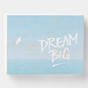 Bird Flying over Ocean Dream Big Wooden Box Sign
