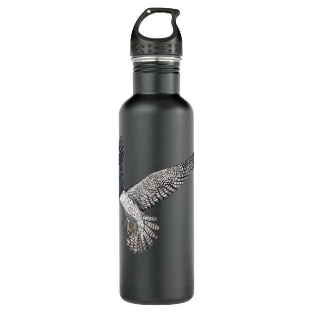 Bird Flying Peregrine Falcon Stainless Steel Water Bottle (Front)