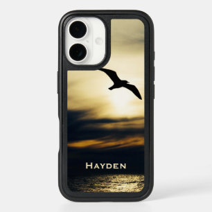 Bird Flying Silhouette Sunset Personalised iPhone 16 Case