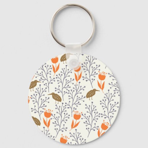 Bird Foliage Nature Keychain