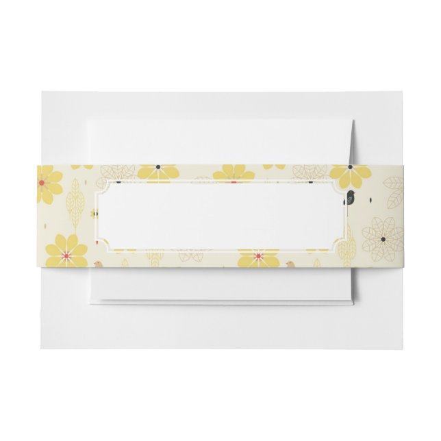 Bird Garden Invitation Belly Band (Front Example)