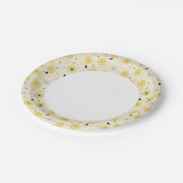 Bird Garden Paper Plates (Angled)