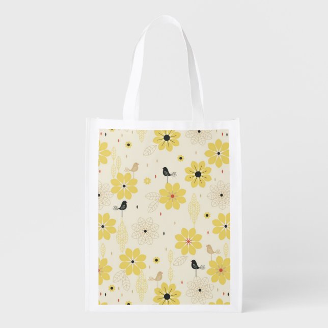 Bird Garden Reusable Grocery Bag (Front)
