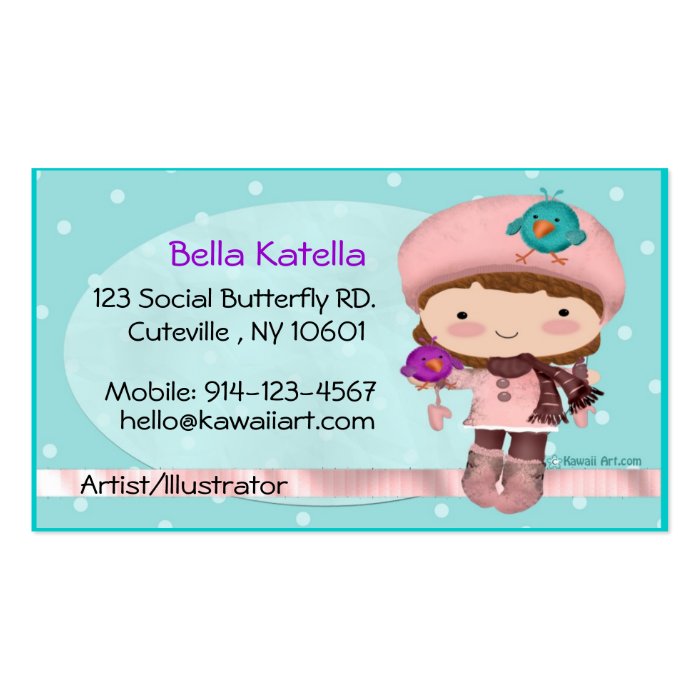 Bird Girl Cute Business Card