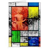 Bird Girl Thinking of You Angel Stained Glass (Front)