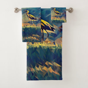 Bird Gone Fishing Bath Towel Set