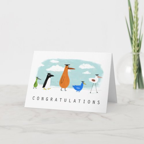 Bird Grads Congratulations Graduation Congrats Card