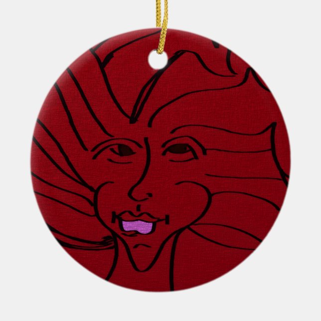 Bird Guardian  Ceramic Ornament (Front)