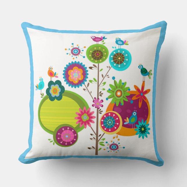 Bird Heaven Throw Pillow (Front)