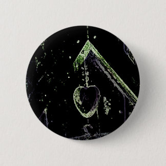 Bird House Digital Art Pinback Button