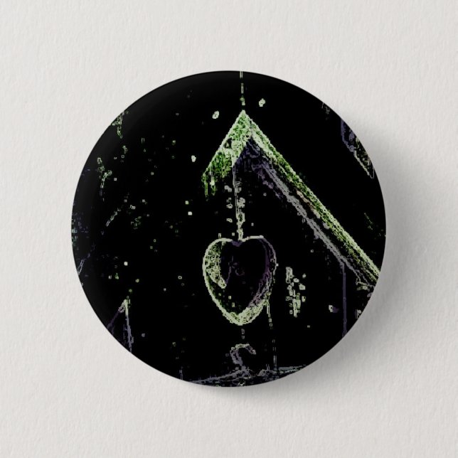 Bird House Digital Art Pinback Button (Front)