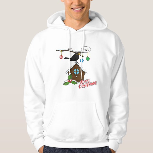 Bird House Merry Christmas Hoodie (Front)