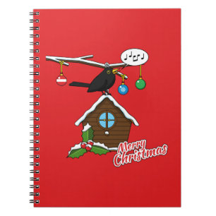 Bird House Merry Christmas Notebook